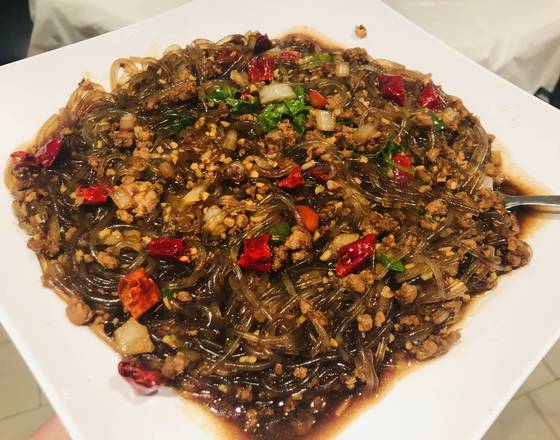 蚂蚁上树Nouilles Transparentes Sautées avec Porc Haché / Stir Fried Glass Noodles with Minced Pork